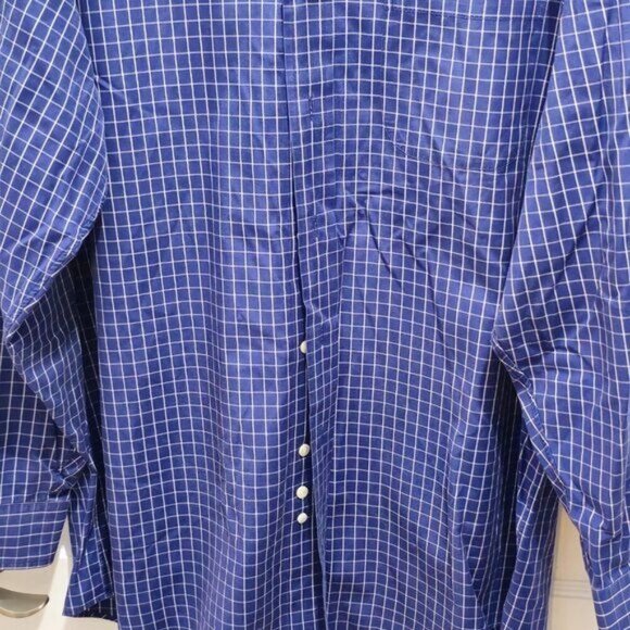Brooks Brothers Men’s Blue/White Check L/S Shirt 16-32/33 - Picture 5 of 10